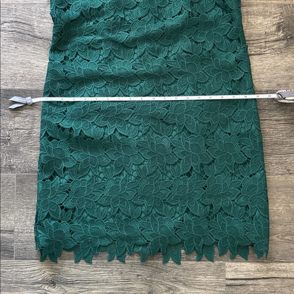 Ann Taylor Factory Holiday Green Lace Short Sleeve Dress Size 6P - Picture 6 of 7